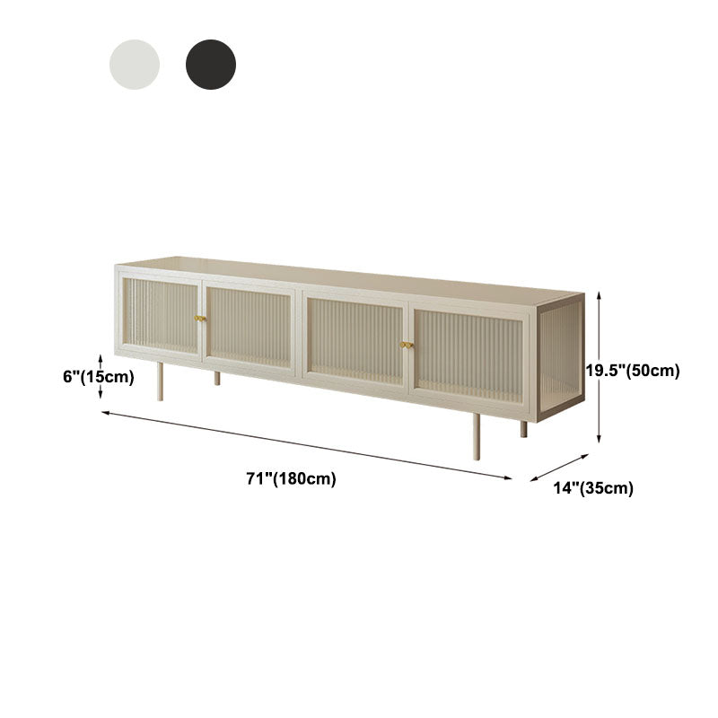 19.7" H Industrial 4-Door TV Stand Iron & Glass TV Stand Console Clearhalo 'furn' 'furn_tv_stands_entertainment_centers' 'Furniture' 'Living Room Furniture' 'TV Stands & Entertainment Centers' 'TV Stands & Media Storage Furniture' 'tv_stands_entertainment_centers' 5719307