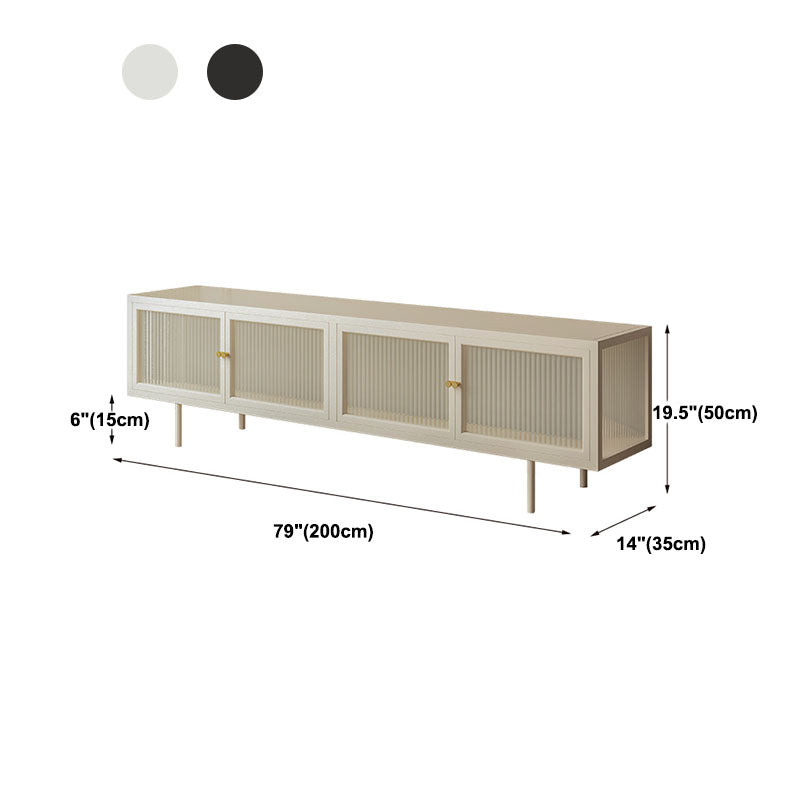 19.7" H Industrial 4-Door TV Stand Iron & Glass TV Stand Console Clearhalo 'furn' 'furn_tv_stands_entertainment_centers' 'Furniture' 'Living Room Furniture' 'TV Stands & Entertainment Centers' 'TV Stands & Media Storage Furniture' 'tv_stands_entertainment_centers' 5719308
