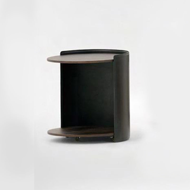 Table de nuit en marbre rond à table moderne, 19,3 "W x 20,5" H