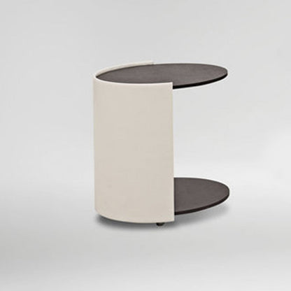 Table de nuit en marbre rond à table moderne, 19,3 "W x 20,5" H