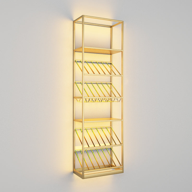 Bottiglia di vino da pavimento in ferro e portabottiglie moderna portanate moderne con scaffale