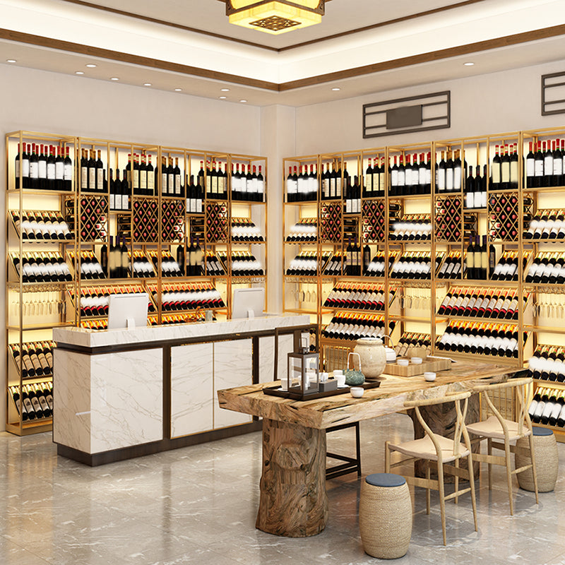 Bottiglia di vino da pavimento in ferro e portabottiglie moderna portanate moderne con scaffale