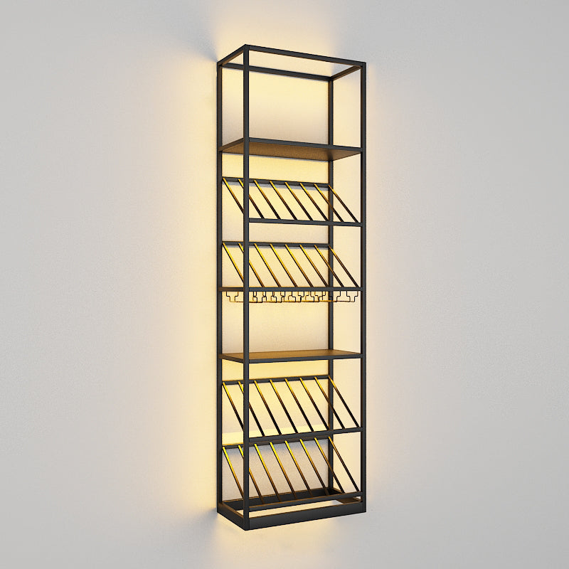 Bottiglia di vino da pavimento in ferro e portabottiglie moderna portanate moderne con scaffale