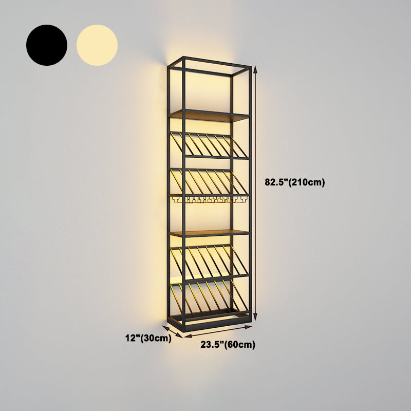 Bottiglia di vino da pavimento in ferro e portabottiglie moderna portanate moderne con scaffale