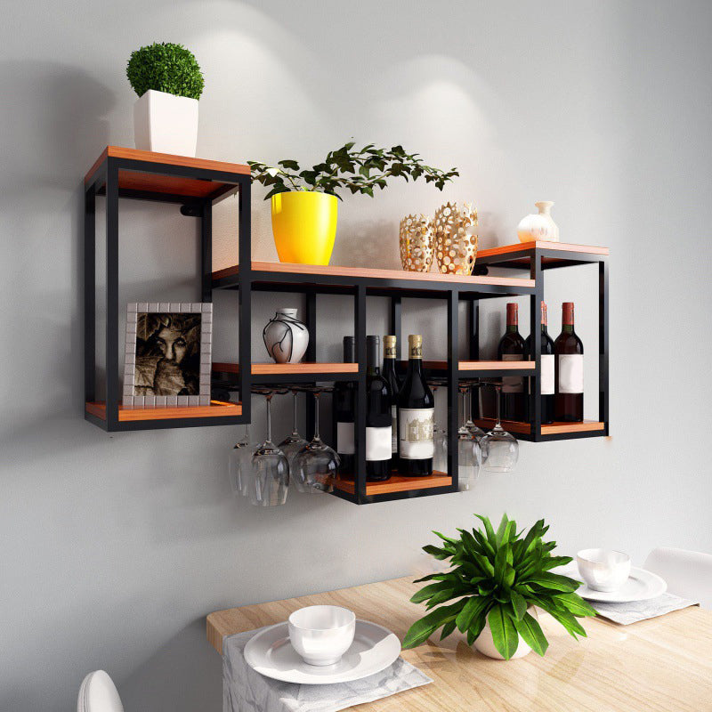 Industrielle Wandmontage Metall Weinregale 8 "W x 24" H -Weinregale für Wohnzimmer