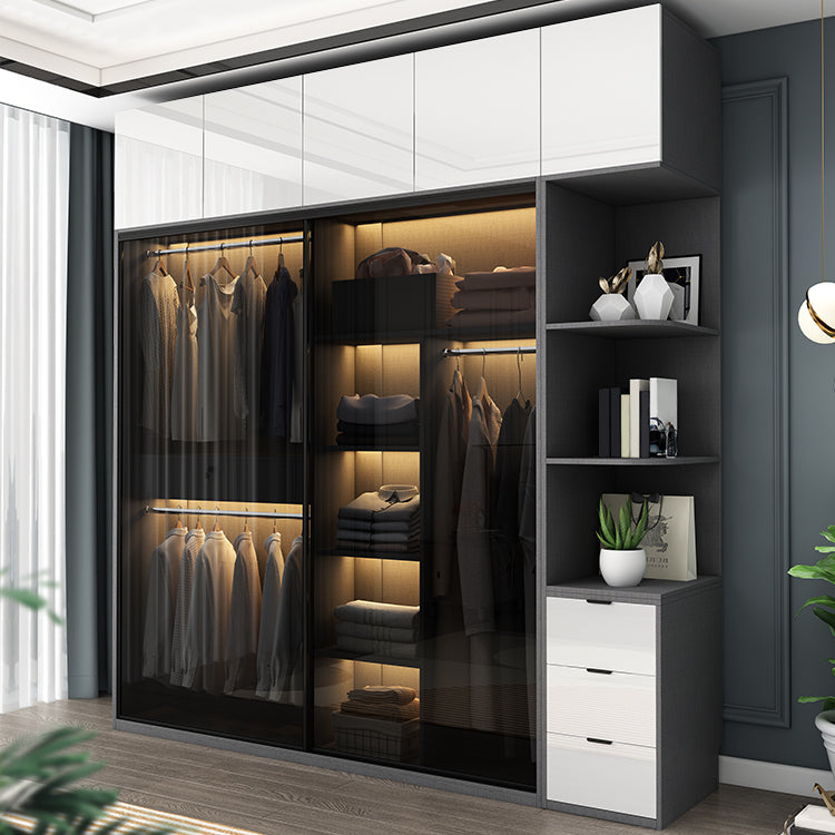 Mobile per finitura a specchio con porta moderna moderna porta d'armadio per interni in vetro