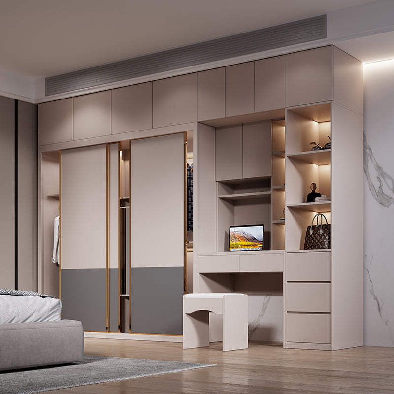 Glijdende houten garderobe kast eigentijdse garderobe armoire