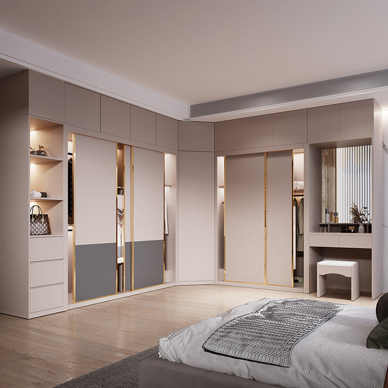 Glijdende houten garderobe kast eigentijdse garderobe armoire