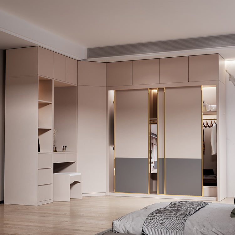 Glijdende houten garderobe kast eigentijdse garderobe armoire