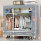 Modern Style Wardrobe Armoire Steel Frame Home Wardrobe with Drawers
