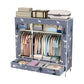 Modern Style Wardrobe Armoire Steel Frame Home Wardrobe with Drawers