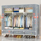 Modern Style Wardrobe Armoire Steel Frame Home Wardrobe with Drawers