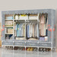 Modern Style Wardrobe Armoire Steel Frame Home Wardrobe with Drawers
