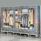 Modern Style Wardrobe Armoire Steel Frame Home Wardrobe with Drawers