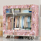 Modern Style Wardrobe Armoire Steel Frame Home Wardrobe with Drawers