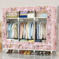 Modern Style Wardrobe Armoire Steel Frame Home Wardrobe with Drawers