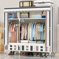 Modern Style Wardrobe Armoire Steel Frame Home Wardrobe with Drawers