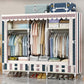Modern Style Wardrobe Armoire Steel Frame Home Wardrobe with Drawers