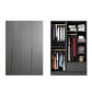 Black Storage Cabinet with Garment Rod Modern Manufactured Wood Cabinet for Bedroom