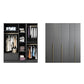 Black Storage Cabinet with Garment Rod Modern Manufactured Wood Cabinet for Bedroom
