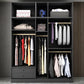 Black Storage Cabinet with Garment Rod Modern Manufactured Wood Cabinet for Bedroom