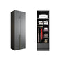 Black Storage Cabinet with Garment Rod Modern Manufactured Wood Cabinet for Bedroom