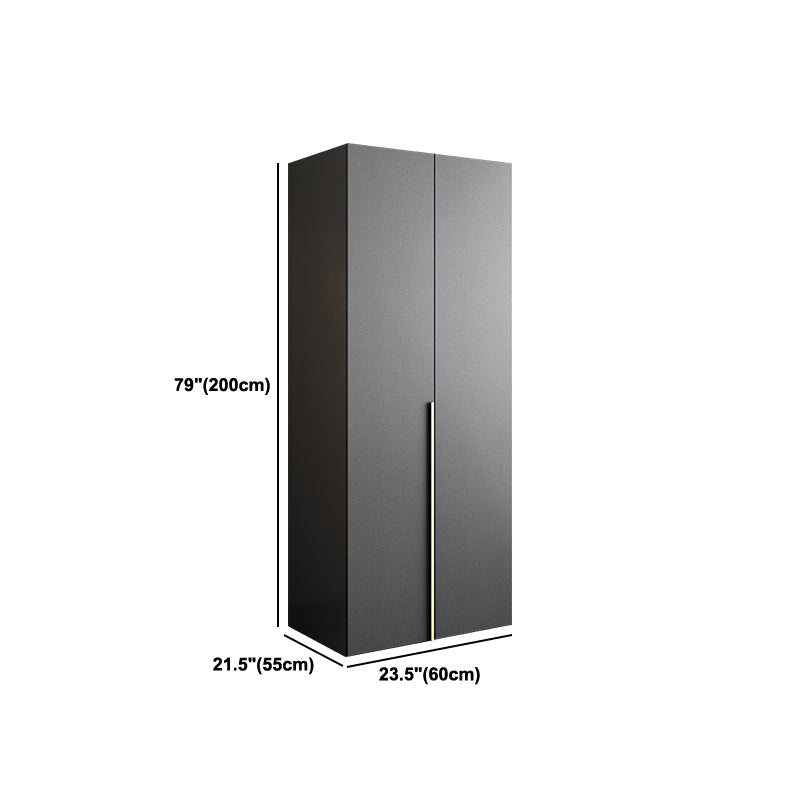 Black Storage Cabinet with Garment Rod Modern Manufactured Wood Cabinet for Bedroom