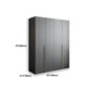 Black Storage Cabinet with Garment Rod Modern Manufactured Wood Cabinet for Bedroom