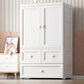 White and Grey Wardrobe Armoire Contemporary Plastic Wardrobe Clearhalo 'Armoires & Wardrobes' 'armoires_wardrobes' 'Bedroom Furniture' 'furn' 'furn_armoires_wardrobes' 'Furniture' 5721681