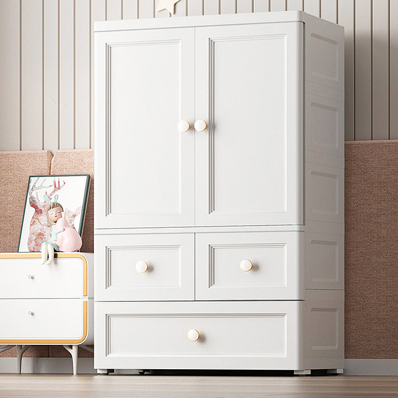 White and Grey Wardrobe Armoire Contemporary Plastic Wardrobe Clearhalo 'Armoires & Wardrobes' 'armoires_wardrobes' 'Bedroom Furniture' 'furn' 'furn_armoires_wardrobes' 'Furniture' 5721681