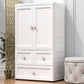 White and Grey Wardrobe Armoire Contemporary Plastic Wardrobe Clearhalo 'Armoires & Wardrobes' 'armoires_wardrobes' 'Bedroom Furniture' 'furn' 'furn_armoires_wardrobes' 'Furniture' 5721687