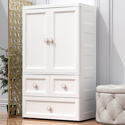 White and Grey Wardrobe Armoire Contemporary Plastic Wardrobe Clearhalo 'Armoires & Wardrobes' 'armoires_wardrobes' 'Bedroom Furniture' 'furn' 'furn_armoires_wardrobes' 'Furniture' 5721687