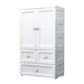 White and Grey Wardrobe Armoire Contemporary Plastic Wardrobe Clearhalo 'Armoires & Wardrobes' 'armoires_wardrobes' 'Bedroom Furniture' 'furn' 'furn_armoires_wardrobes' 'Furniture' 5721690