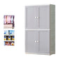 White and Grey Wardrobe Armoire Contemporary Plastic Wardrobe Gray-White Drawer Not Included With Clothing Rod Clearhalo 'Armoires & Wardrobes' 'armoires_wardrobes' 'Bedroom Furniture' 'furn' 'furn_armoires_wardrobes' 'Furniture' 5721699