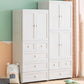 White and Grey Wardrobe Armoire Contemporary Plastic Wardrobe Clearhalo 'Armoires & Wardrobes' 'armoires_wardrobes' 'Bedroom Furniture' 'furn' 'furn_armoires_wardrobes' 'Furniture' 5721702