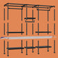 Black Steel Frame Wardrobe Modern Style Wardrobe Armoire with Caster Wheels
