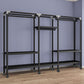 Black Steel Frame Wardrobe Modern Style Wardrobe Armoire with Caster Wheels