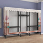 Black Steel Frame Wardrobe Modern Style Wardrobe Armoire with Caster Wheels