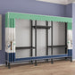 Black Steel Frame Wardrobe Modern Style Wardrobe Armoire with Caster Wheels