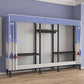 Black Steel Frame Wardrobe Modern Style Wardrobe Armoire with Caster Wheels