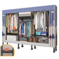Black Steel Frame Wardrobe Modern Style Wardrobe Armoire with Caster Wheels