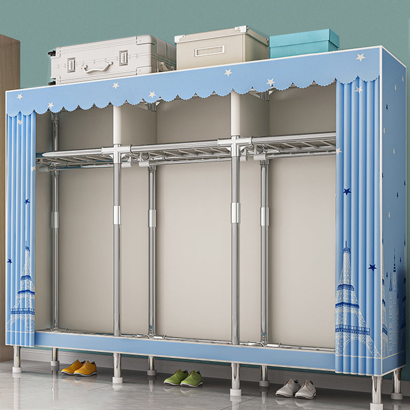 Metal Frame Home Wardrobe Armoire Modern Style Wardrobe with Shelves