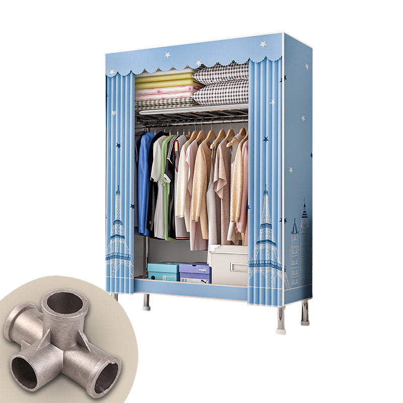 Metal Frame Home Wardrobe Armoire Modern Style Wardrobe with Shelves