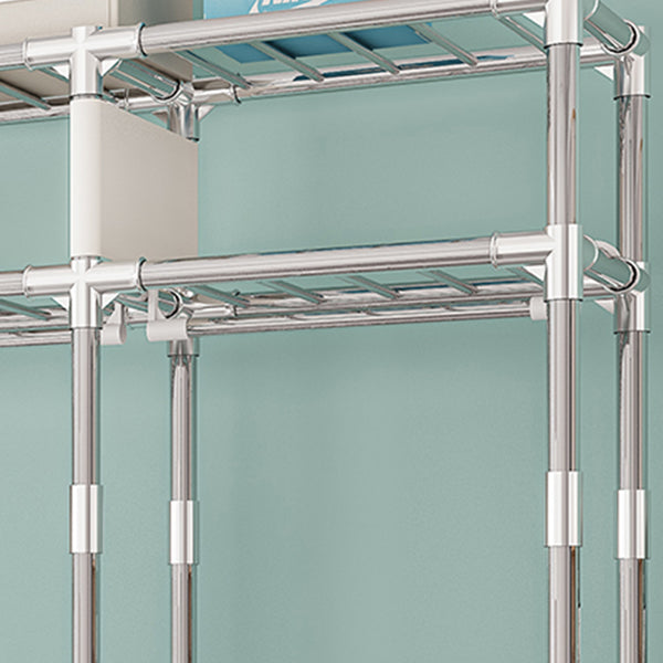 Metal Frame Home Wardrobe Armoire Modern Style Wardrobe with Shelves