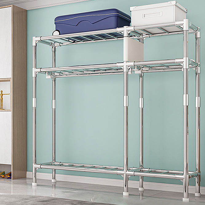 Metal Frame Home Wardrobe Armoire Modern Style Wardrobe with Shelves