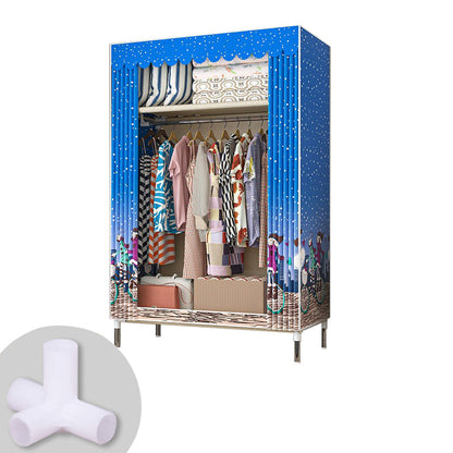 Metal Frame Home Wardrobe Armoire Modern Style Wardrobe with Shelves