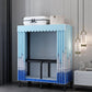 Black Steel Frame Wardrobe Contemporary Folding Wardrobe Armoire 31.5"L x 19"W x 68"H Blue Clearhalo 'Armoires & Wardrobes' 'armoires_wardrobes' 'Bedroom Furniture' 'furn' 'furn_armoires_wardrobes' 'Furniture' 5721811