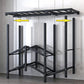 Black Steel Frame Wardrobe Contemporary Folding Wardrobe Armoire Clearhalo 'Armoires & Wardrobes' 'armoires_wardrobes' 'Bedroom Furniture' 'furn' 'furn_armoires_wardrobes' 'Furniture' 5721817