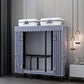 Black Steel Frame Wardrobe Contemporary Folding Wardrobe Armoire 47"L x 19"W x 68"H Purple Clearhalo 'Armoires & Wardrobes' 'armoires_wardrobes' 'Bedroom Furniture' 'furn' 'furn_armoires_wardrobes' 'Furniture' 5721829
