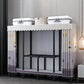 Black Steel Frame Wardrobe Contemporary Folding Wardrobe Armoire 63"L x 19"W x 68"H Gray Purple Clearhalo 'Armoires & Wardrobes' 'armoires_wardrobes' 'Bedroom Furniture' 'furn' 'furn_armoires_wardrobes' 'Furniture' 5721837